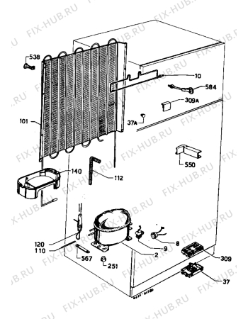 Взрыв-схема холодильника Castor CM324DT - Схема узла Refrigerator cooling system